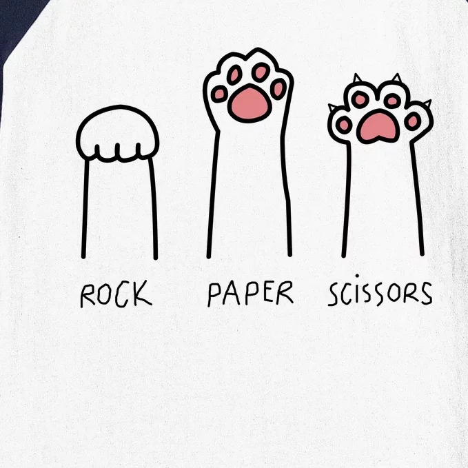 Rock Paper Scissors Cat Paws Baseball Sleeve Shirt