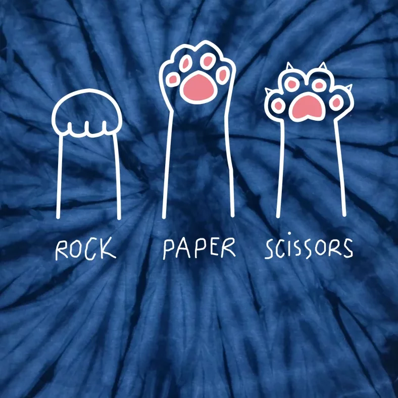 Rock Paper Scissors Cat Paws Tie-Dye T-Shirt