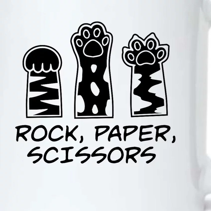 Rock Paper Scissor Cute Kawaii Cat Paw Kitty Cat Person Black Color Changing Mug