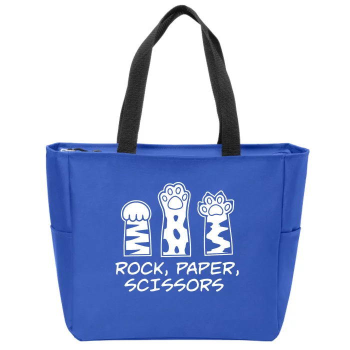 Rock Paper Scissor Cute Kawaii Cat Paw Kitty Cat Person Zip Tote Bag