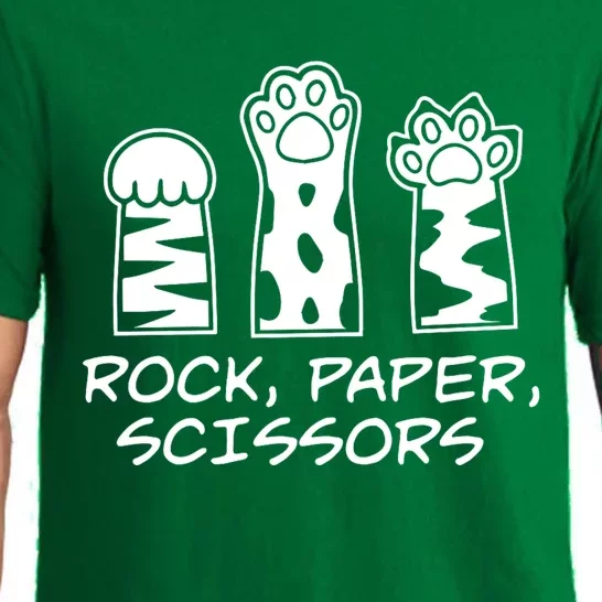 Rock Paper Scissor Cute Kawaii Cat Paw Kitty Cat Person Pajama Set