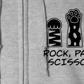 Rock Paper Scissor Cute Kawaii Cat Paw Kitty Cat Person Full Zip Hoodie