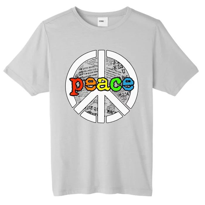 Rainbow Peace Sign Word Art ChromaSoft Performance T-Shirt