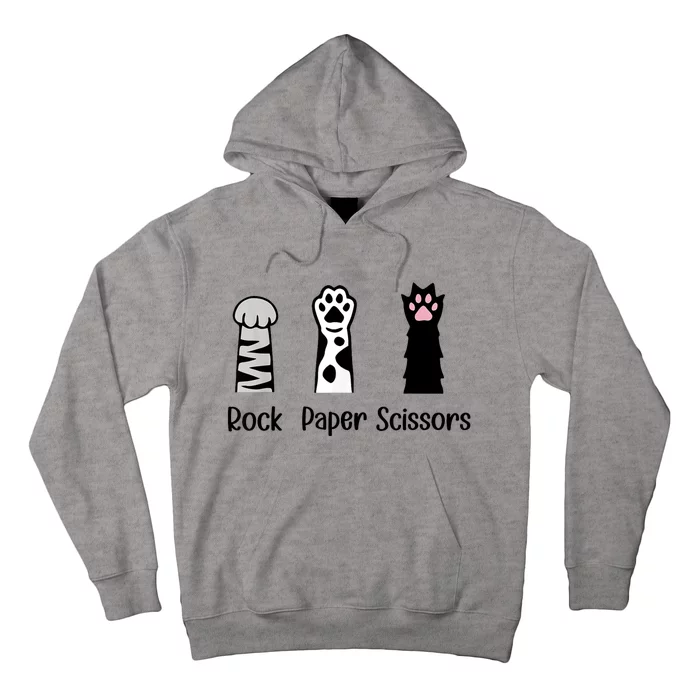 ROCK PAPER SCISSORS Hand Game Cute Paw Funny Cat Lover Hoodie