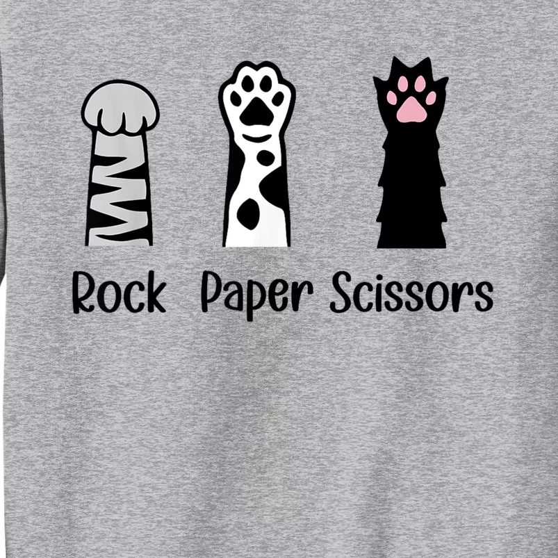 ROCK PAPER SCISSORS Hand Game Cute Paw Funny Cat Lover Sweatshirt