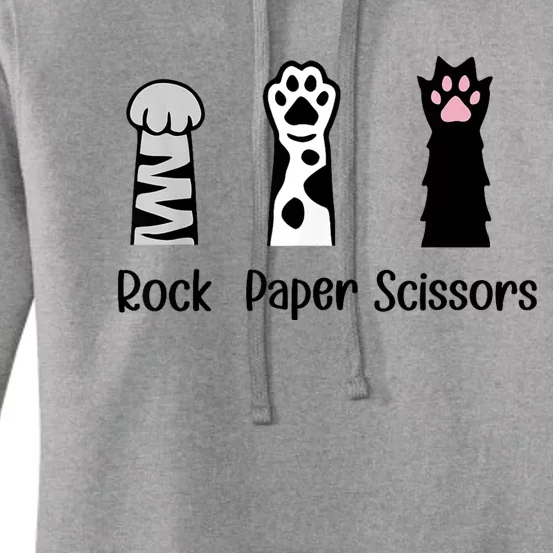 ROCK PAPER SCISSORS Hand Game Cute Paw Funny Cat Lover Women's Pullover Hoodie