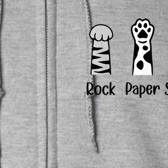 ROCK PAPER SCISSORS Hand Game Cute Paw Funny Cat Lover Full Zip Hoodie