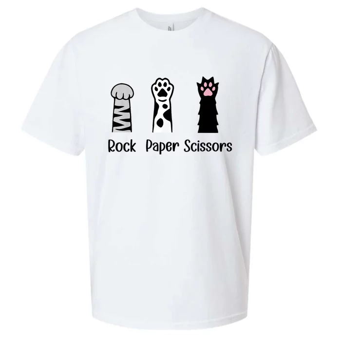 ROCK PAPER SCISSORS Hand Game Cute Paw Funny Cat Lover Sueded Cloud Jersey T-Shirt