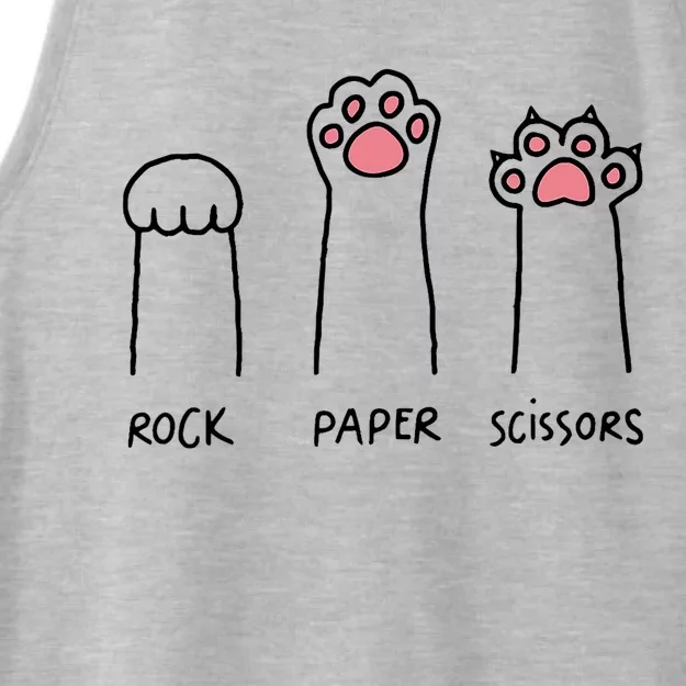 Rock Paper Scissors Cat Paws Ladies Tri-Blend Wicking Tank