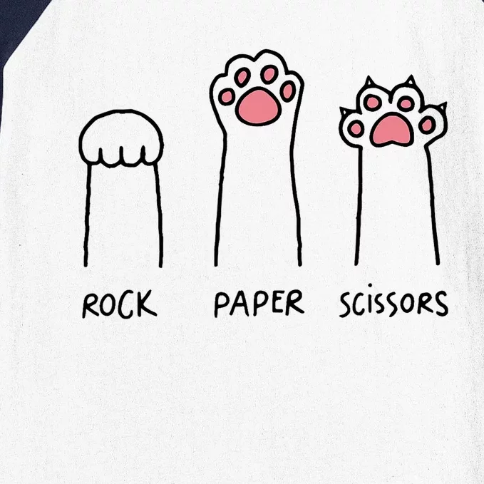 Rock Paper Scissors Cat Paws Baseball Sleeve Shirt