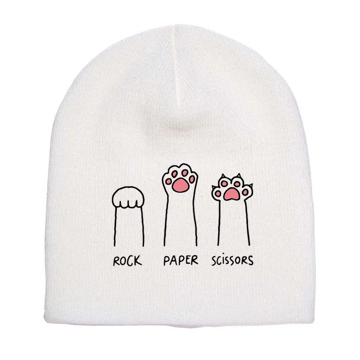 Rock Paper Scissors Cat Paws Short Acrylic Beanie