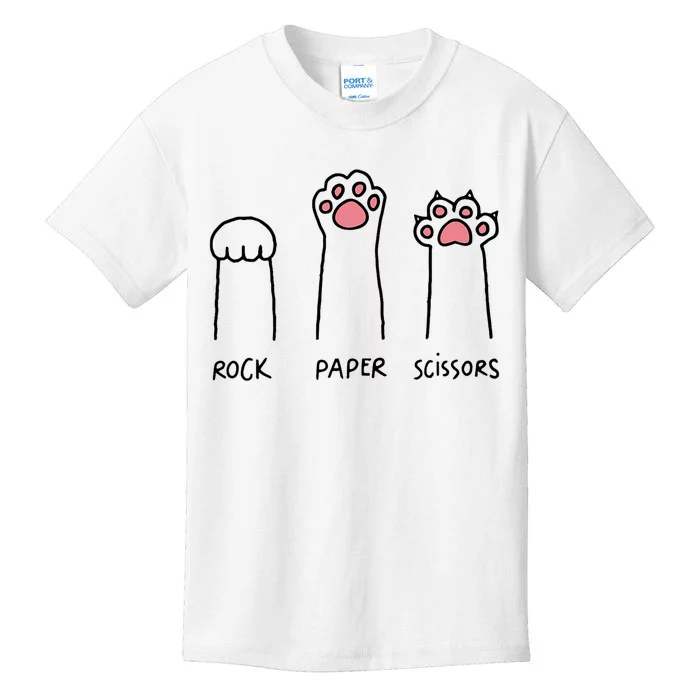 Rock Paper Scissors Cat Paws Kids T-Shirt