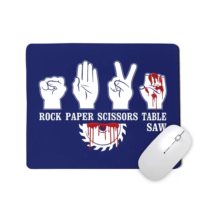 Rock Paper Scissor Table Saw Funny Carpentry Woodworking Mousepad