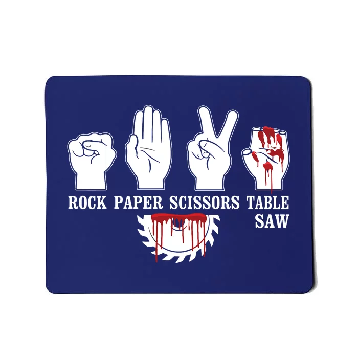 Rock Paper Scissor Table Saw Funny Carpentry Woodworking Mousepad