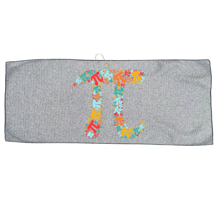 Retro Pi Symbol Pi Day 3/14 Teacher Math Nerd Geek Word Art Meaningful Gift Large Microfiber Waffle Golf Towel