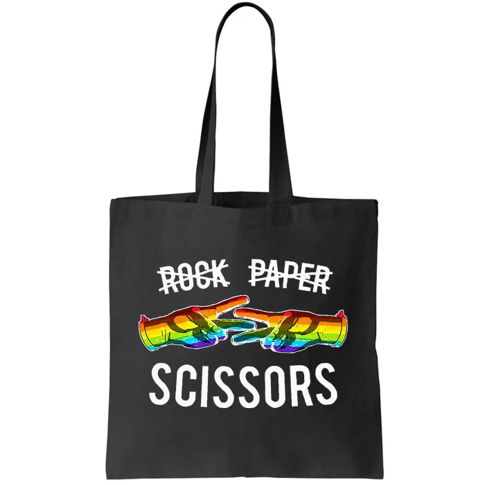 Rock Paper Scissors Lesbian Pride Rainbow Lgbt Tote Bag