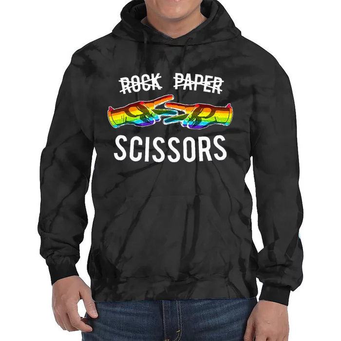 Rock Paper Scissors Lesbian Pride Rainbow Lgbt Tie Dye Hoodie