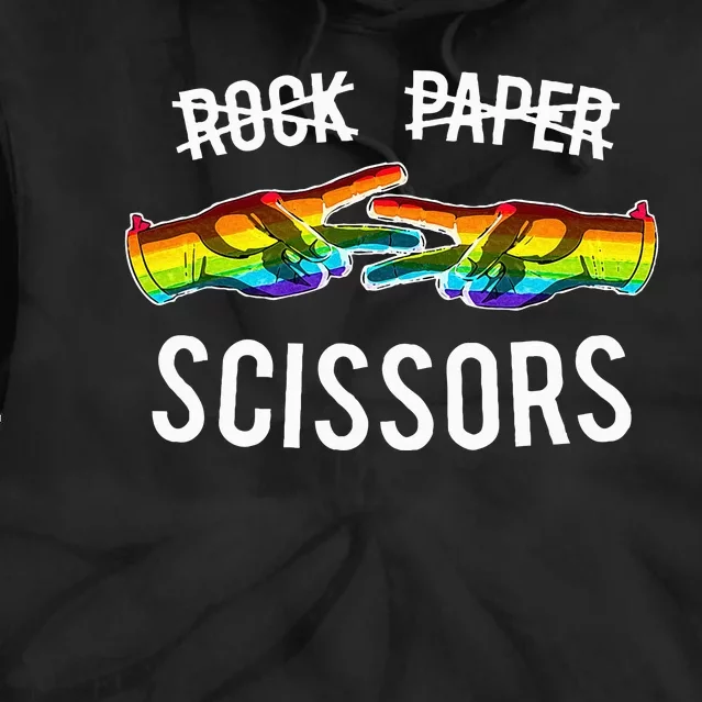 Rock Paper Scissors Lesbian Pride Rainbow Lgbt Tie Dye Hoodie