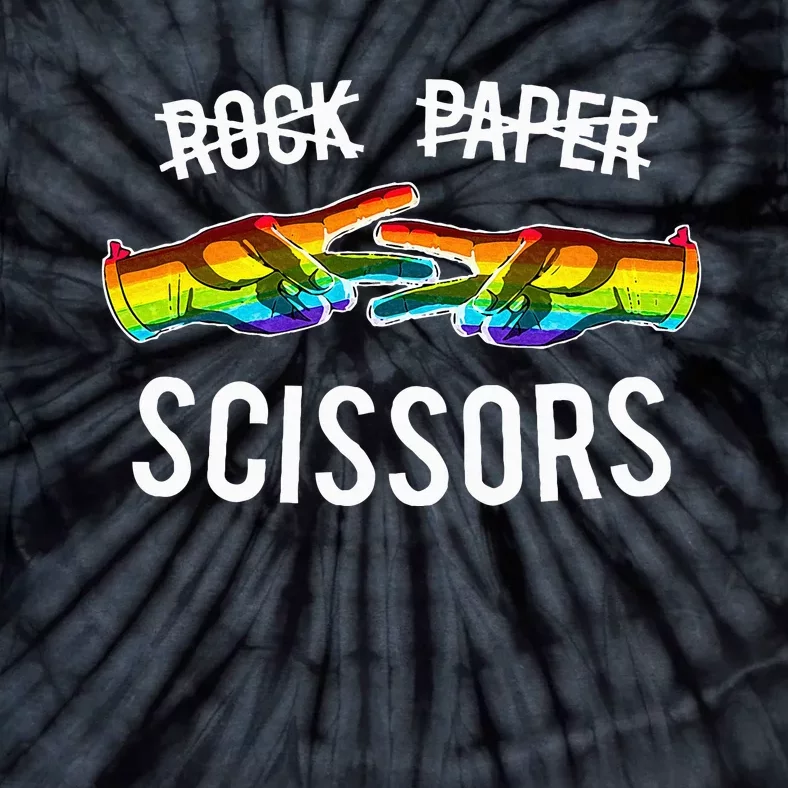 Rock Paper Scissors Lesbian Pride Rainbow Lgbt Tie-Dye T-Shirt