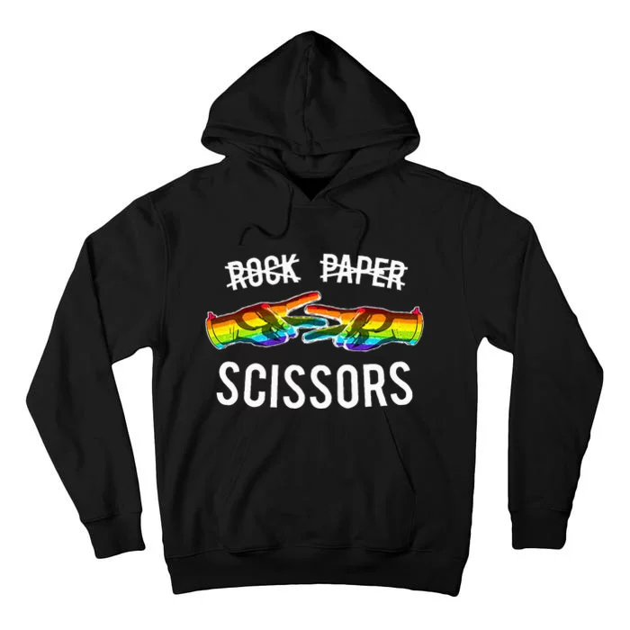 Rock Paper Scissors Lesbian Pride Rainbow Lgbt Tall Hoodie