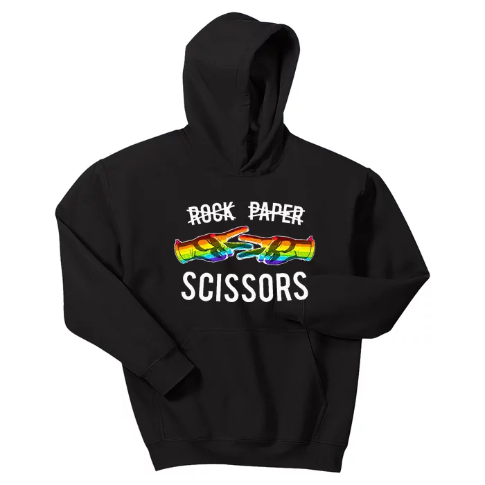 Rock Paper Scissors Lesbian Pride Rainbow Lgbt Kids Hoodie