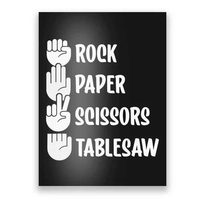 Rock Paper Scissors Table Saw Funny Carpenter Woodworking Poster