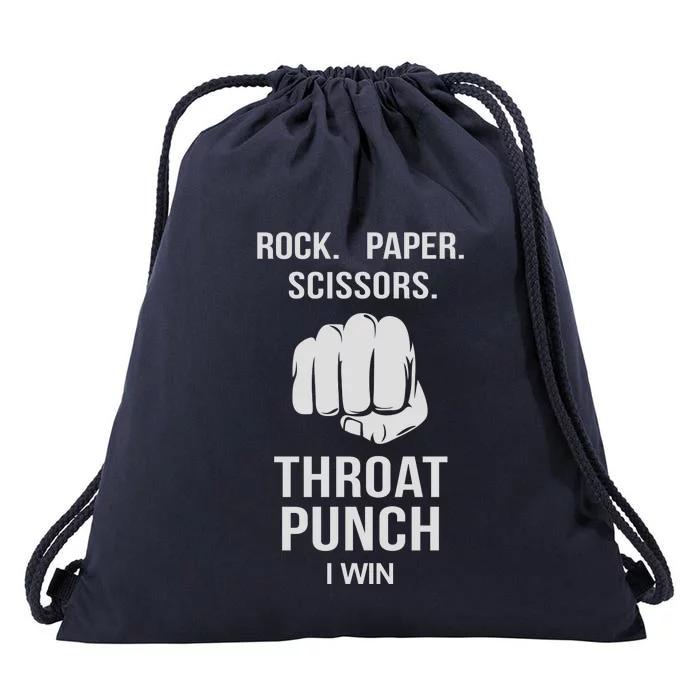 ROCK PAPER SCISSORS THROAT PUNCH Drawstring Bag