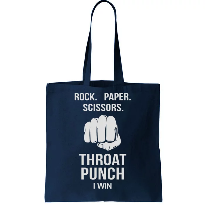 ROCK PAPER SCISSORS THROAT PUNCH Tote Bag