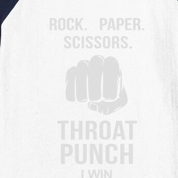 ROCK PAPER SCISSORS THROAT PUNCH Baseball Sleeve Shirt