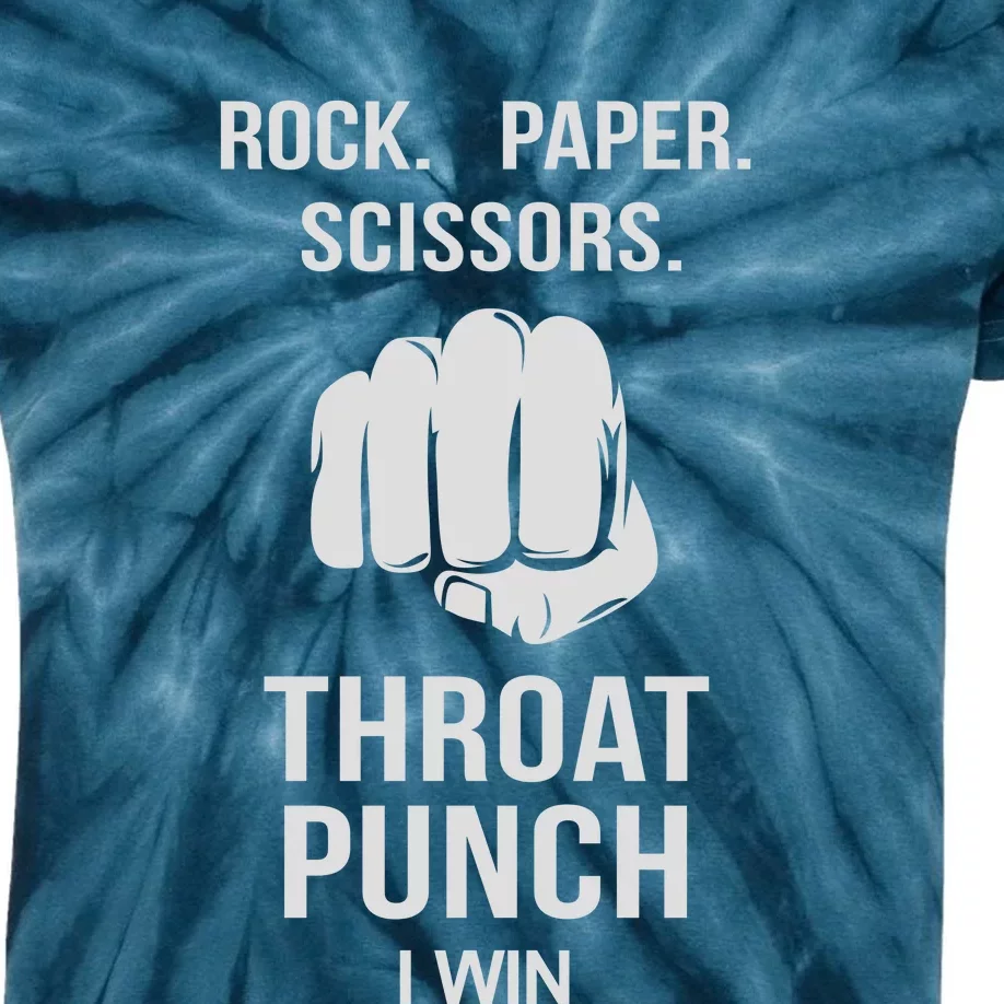 ROCK PAPER SCISSORS THROAT PUNCH Kids Tie-Dye T-Shirt