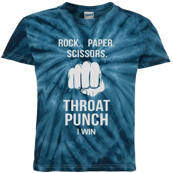 ROCK PAPER SCISSORS THROAT PUNCH Kids Tie-Dye T-Shirt