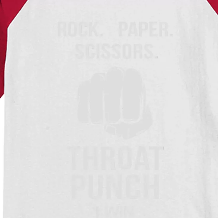 ROCK PAPER SCISSORS THROAT PUNCH Kids Colorblock Raglan Jersey