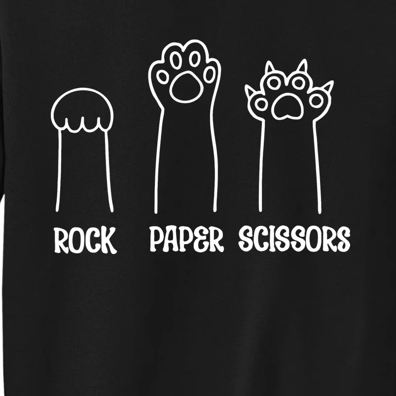 Rock Paper Scissors Funny Cat Paw Tall Sweatshirt