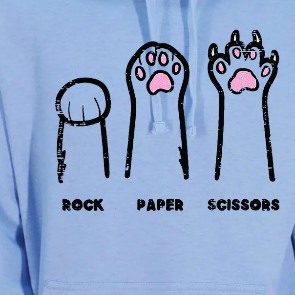 Rock Paper Scissors Cat Paws Funny Girls Kids Unisex Surf Hoodie