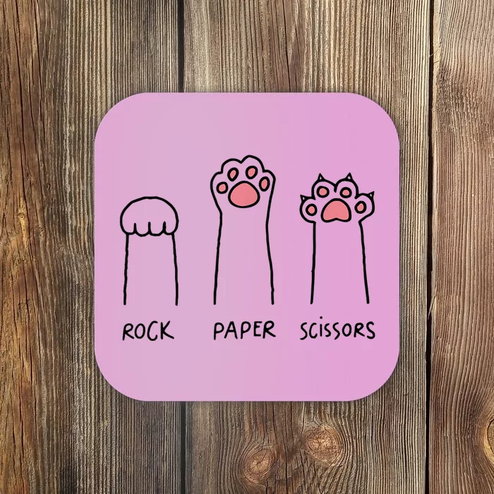 Rock Paper Scissors Cat Paws Coaster