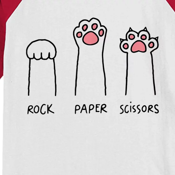 Rock Paper Scissors Cat Paws Kids Colorblock Raglan Jersey