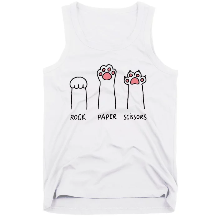 Rock Paper Scissors Cat Paws Tank Top