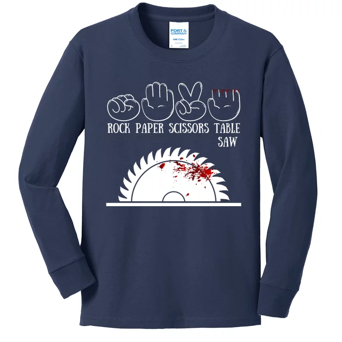 Rock Paper Scissors Table Saw Kids Long Sleeve Shirt