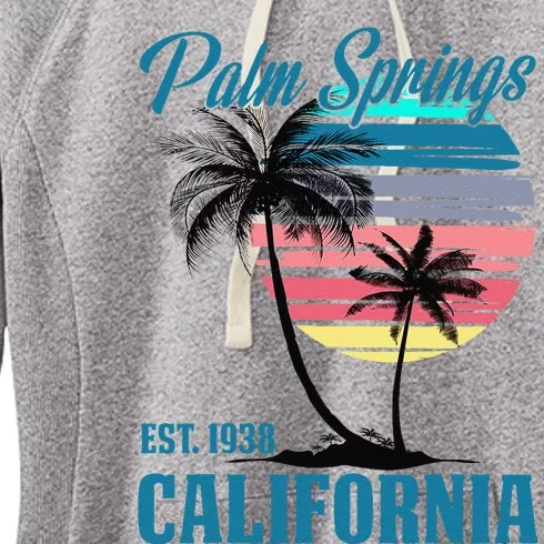 Retro Palm Springs California Beach Vibes Summer Vacation Women's Fleece Hoodie