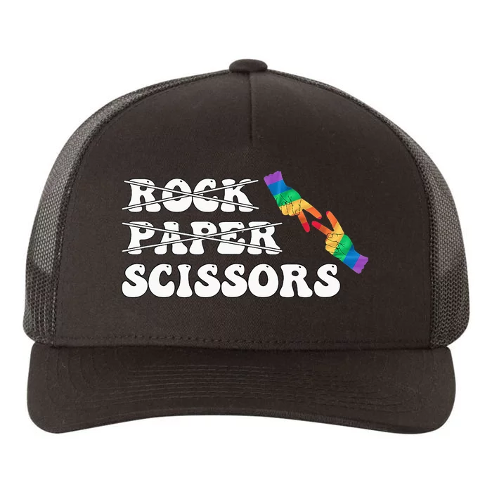 Rock Paper Scissors LGBT Awareness For Lesbian Women Yupoong Adult 5-Panel Trucker Hat