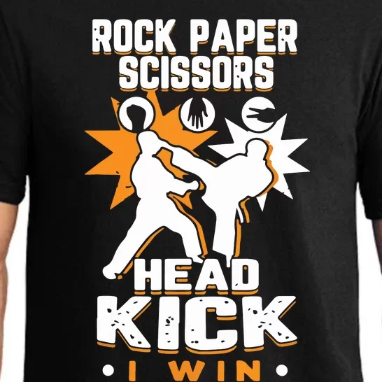 Rock Paper Scissors Headkick Win Funny Taekwondo Karate Gift Pajama Set