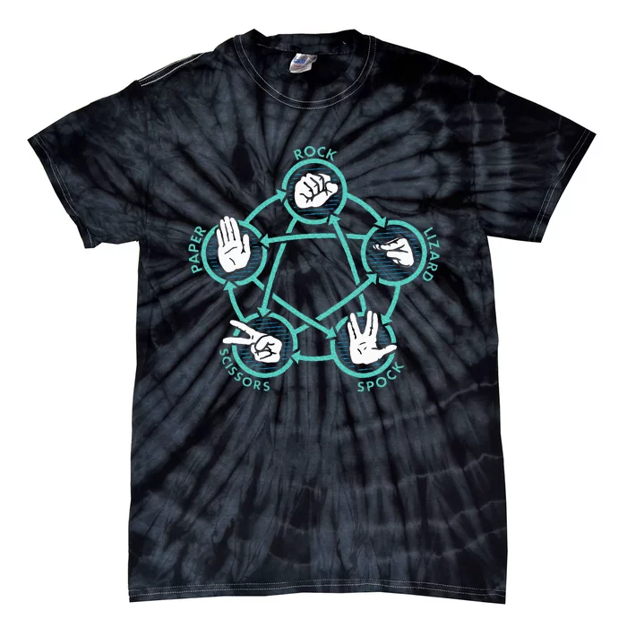 Rock Paper Scissors Lizard Spock Tie-Dye T-Shirt