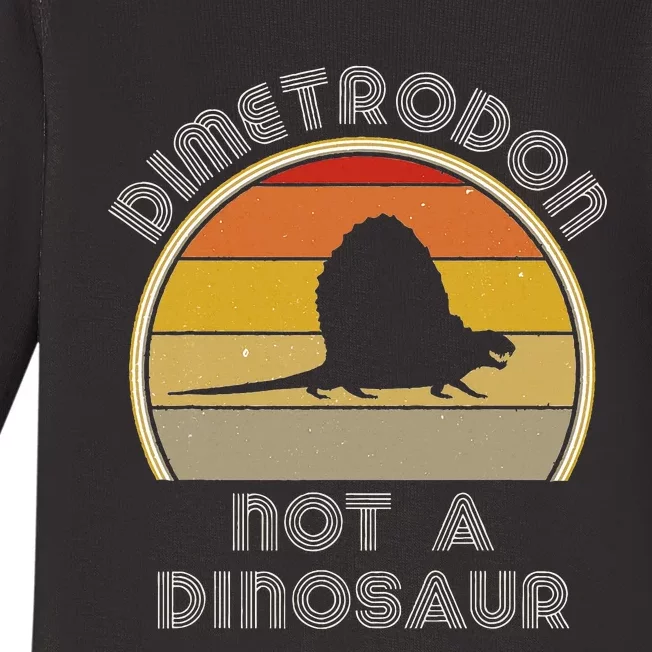 Retro Paleontology Stuff For Adults Dimetrodon Dinosaur Fact Baby Long Sleeve Bodysuit