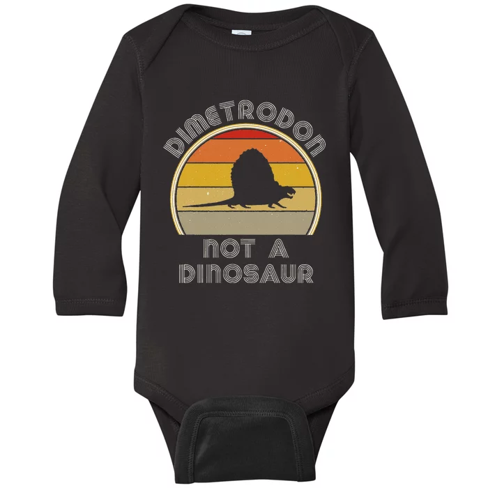 Retro Paleontology Stuff For Adults Dimetrodon Dinosaur Fact Baby Long Sleeve Bodysuit