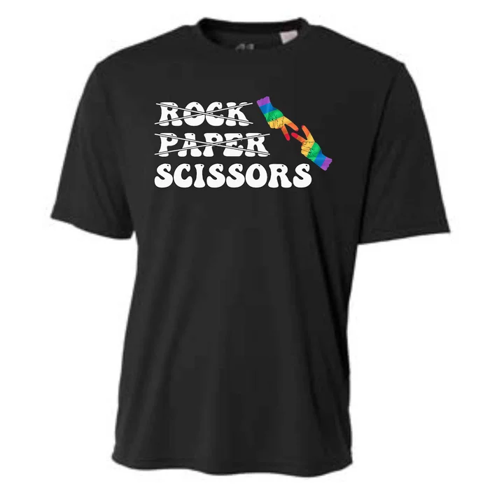 Rock Paper Scissors LGBT Awareness For Lesbian Women Cooling Performance Crew T-Shirt