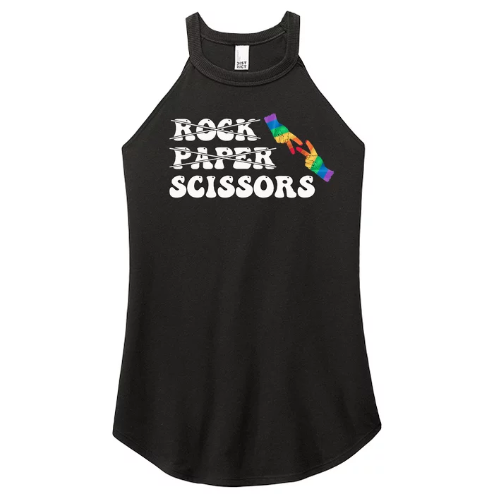 Rock Paper Scissors LGBT Awareness For Lesbian Women Women’s Perfect Tri Rocker Tank