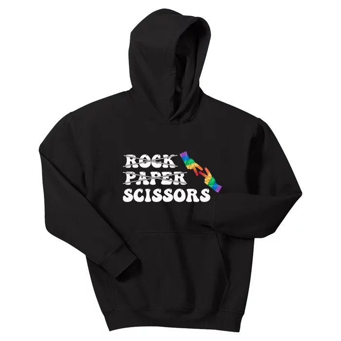 Rock Paper Scissors LGBT Awareness For Lesbian Women Kids Hoodie