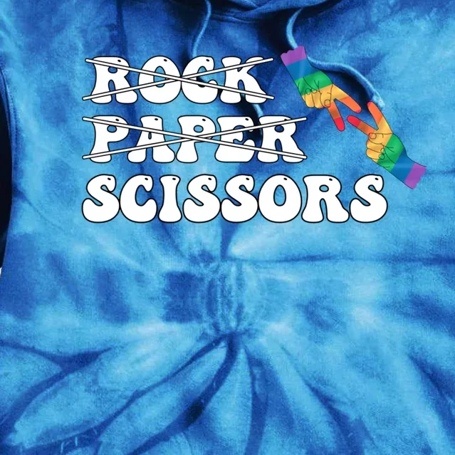 Rock Paper Scissors Lgbt Awareness For Lesbian Cute Gift Tie Dye Hoodie