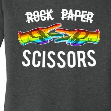 Rock Paper Scissors Lesbian Pride Rainbow LGBT Women’s Perfect Tri Tunic Long Sleeve Shirt