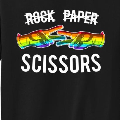 Rock Paper Scissors Lesbian Pride Rainbow LGBT Tall Sweatshirt